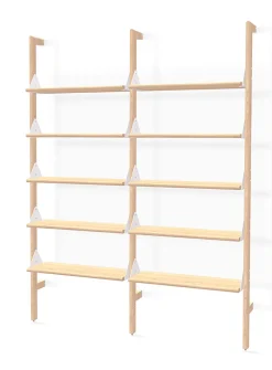 Wood and metal double shelf