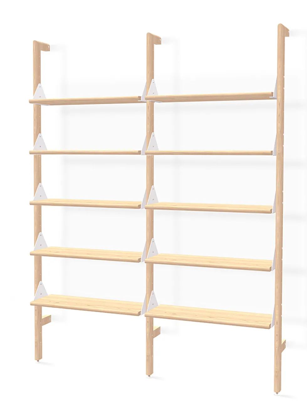 Wood and metal double shelf