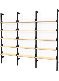Wood and metal triple shelf