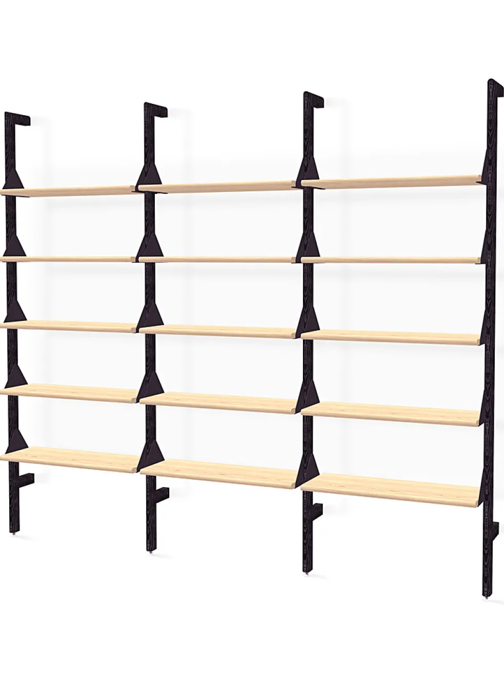 Wood and metal triple shelf