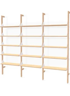 Wood and metal triple shelf