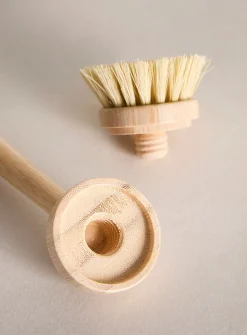 Wood and sisal dish brush