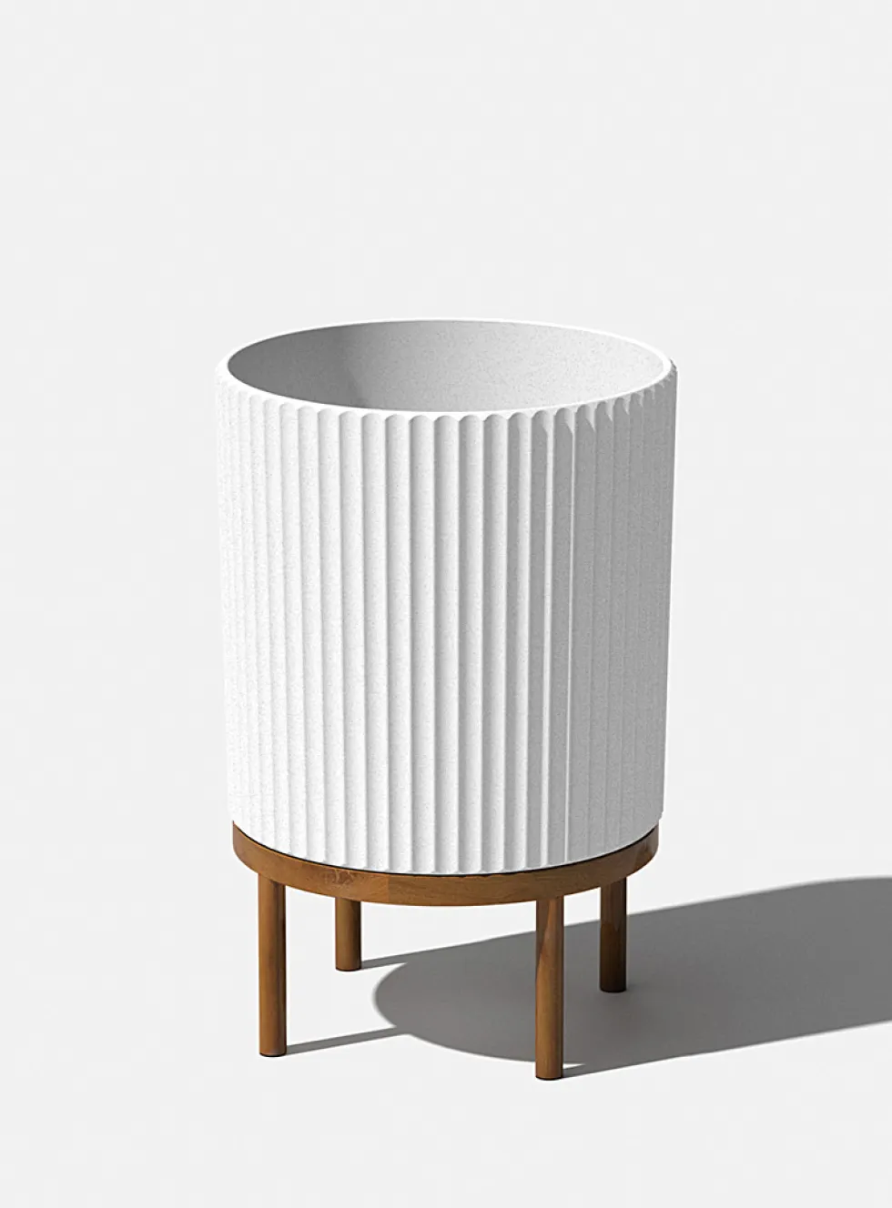 Wooden base grooved planter