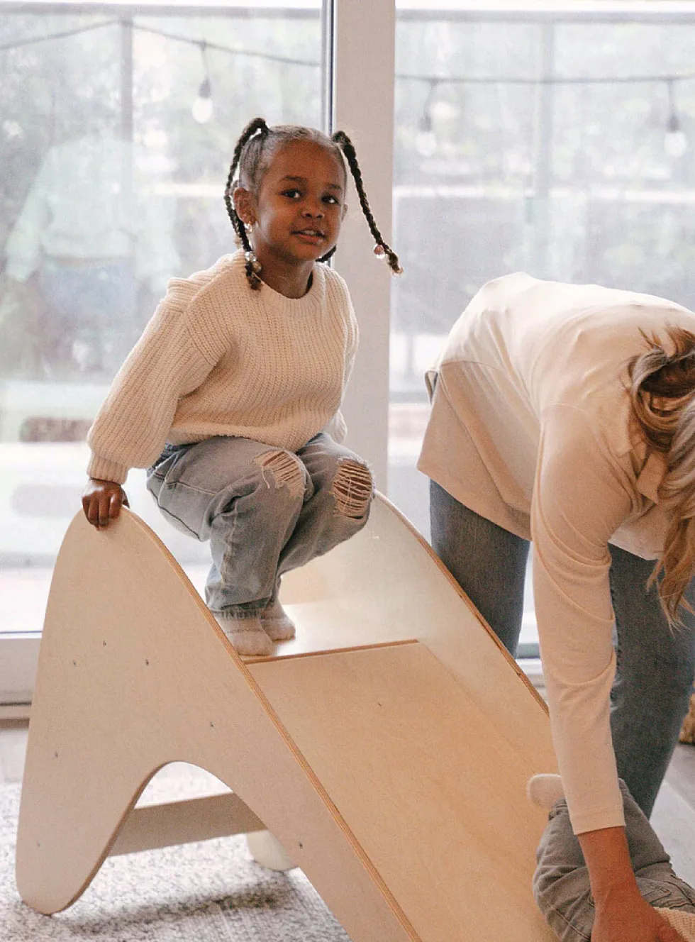 Wooden indoor slide
