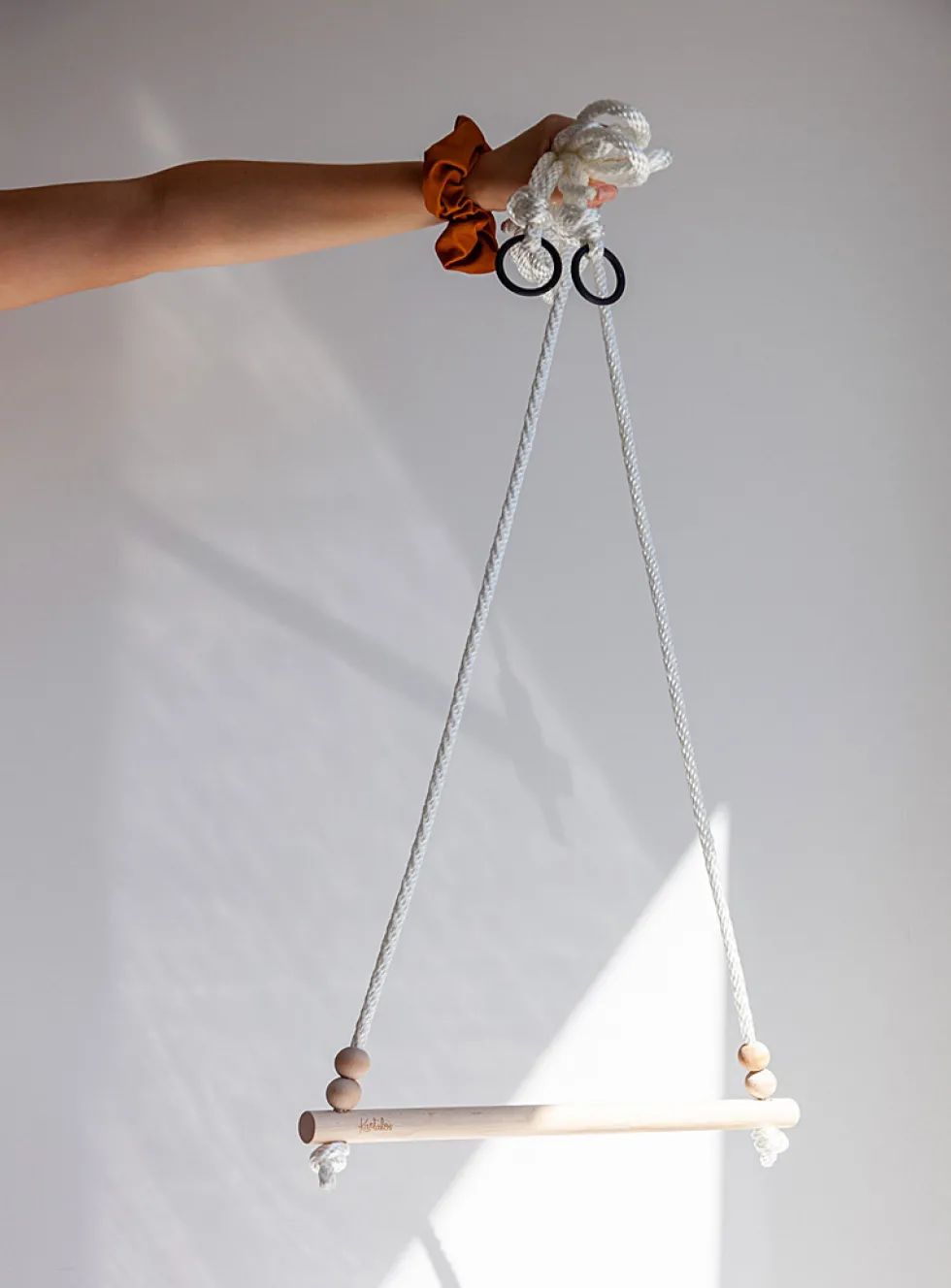 Wooden indoor trapeze