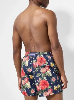 Woodland flower and strawberry swim trunk