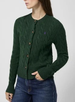 Wool and cashmere cable-knit cardigan