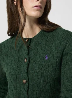 Wool and cashmere cable-knit cardigan