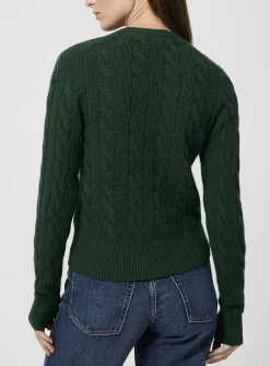 Wool and cashmere cable-knit cardigan