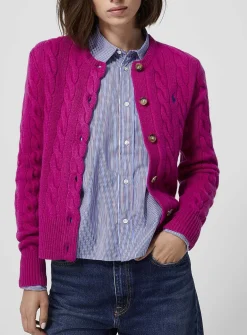 Wool and cashmere cable-knit cardigan