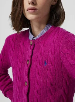 Wool and cashmere cable-knit cardigan