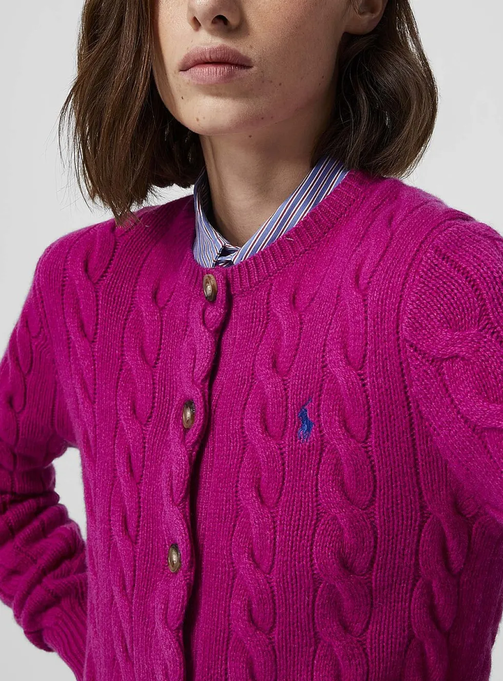 Wool and cashmere cable-knit cardigan