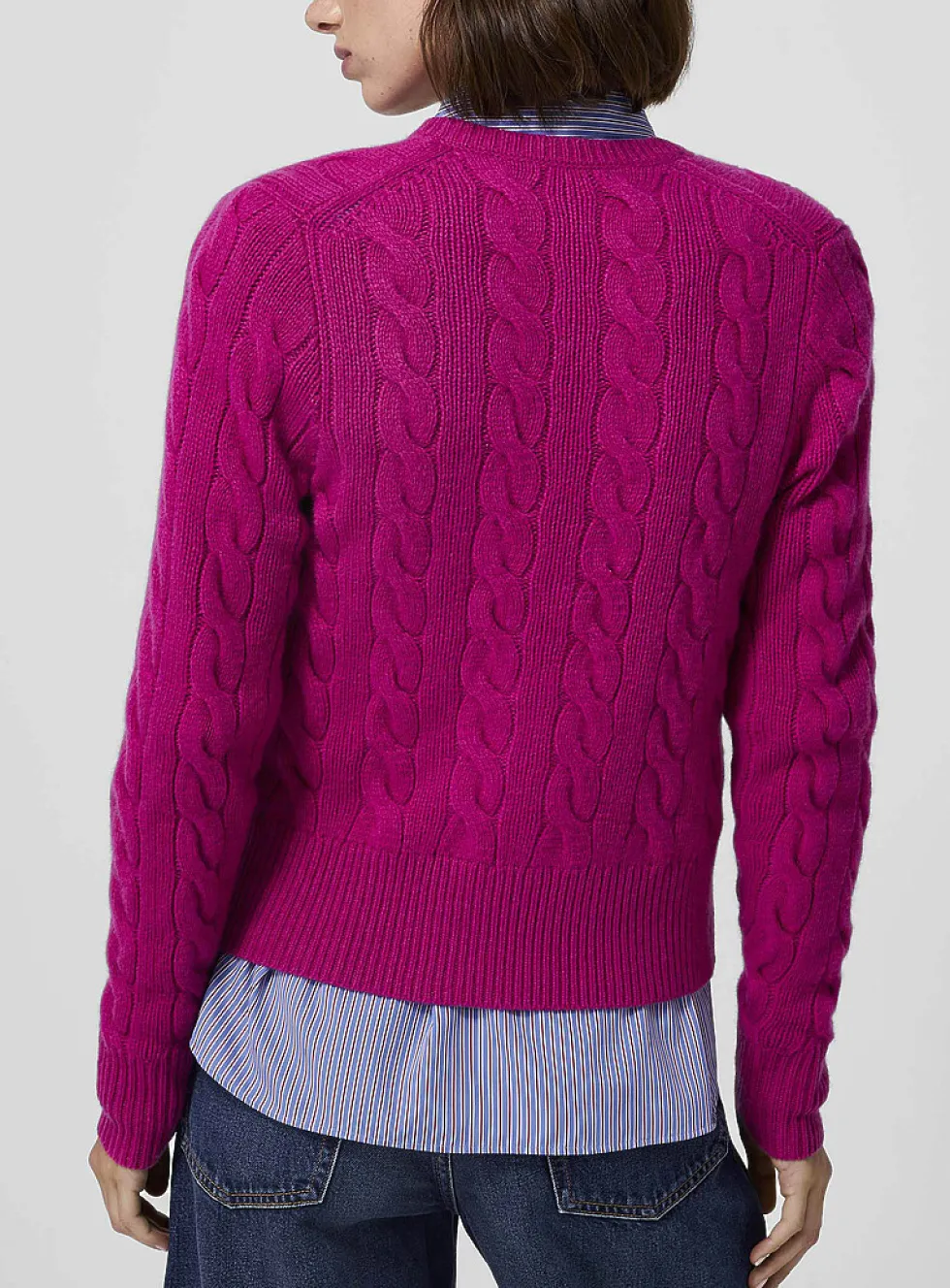 Wool and cashmere cable-knit cardigan
