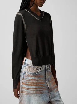 Wool faded-effect sweater