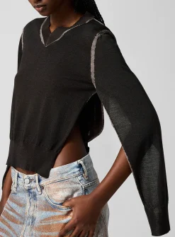 Wool faded-effect sweater