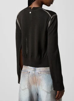 Wool faded-effect sweater