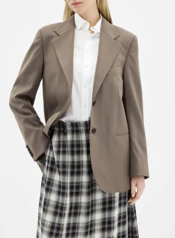 Wool-blend loose blazer