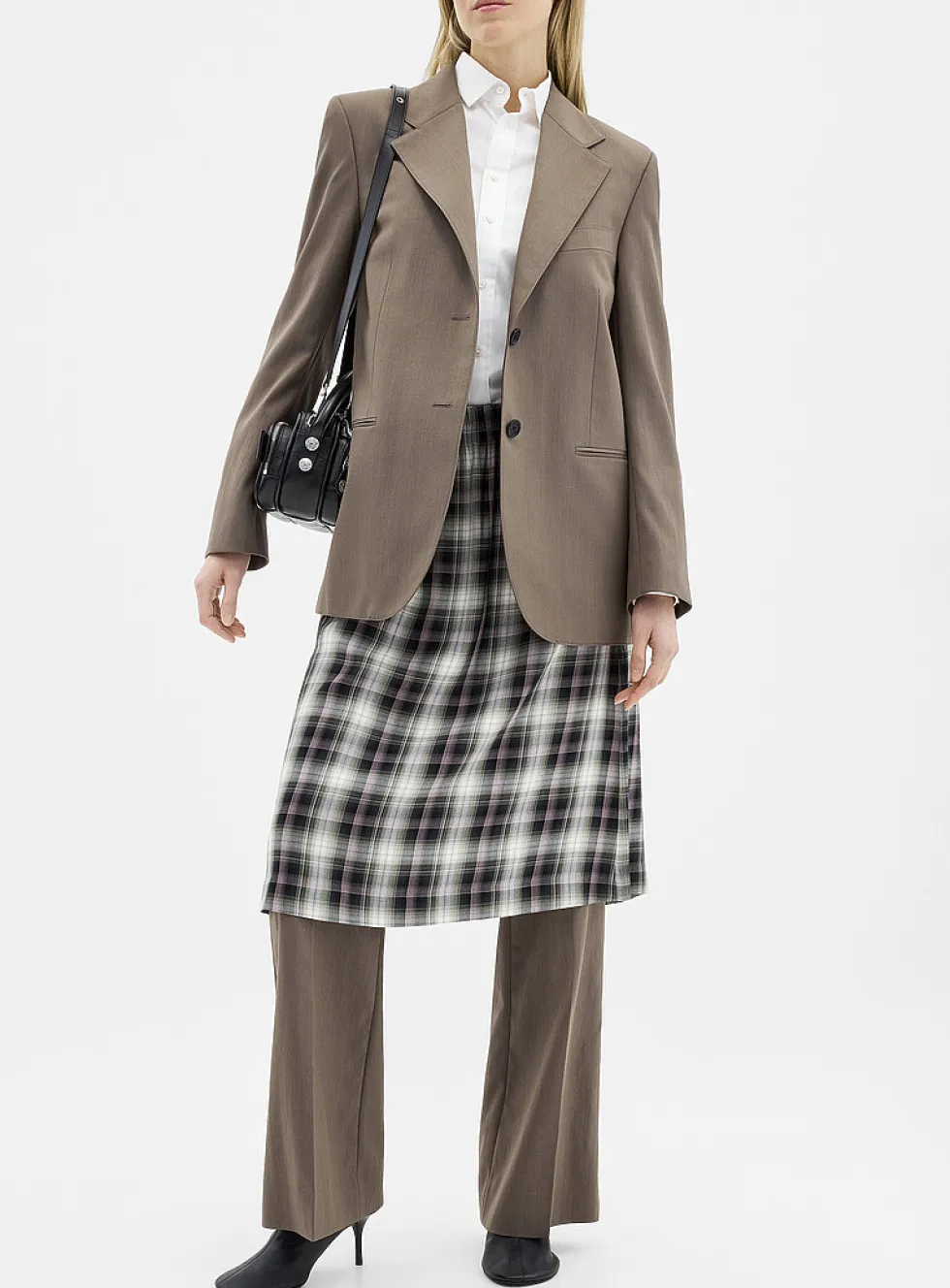 Wool-blend loose blazer