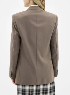 Wool-blend loose blazer