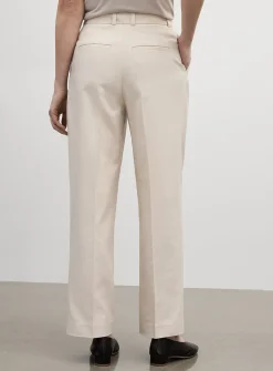 Wool-blend piqué pant