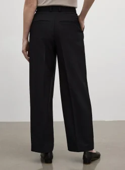 Wool-blend piqué pant