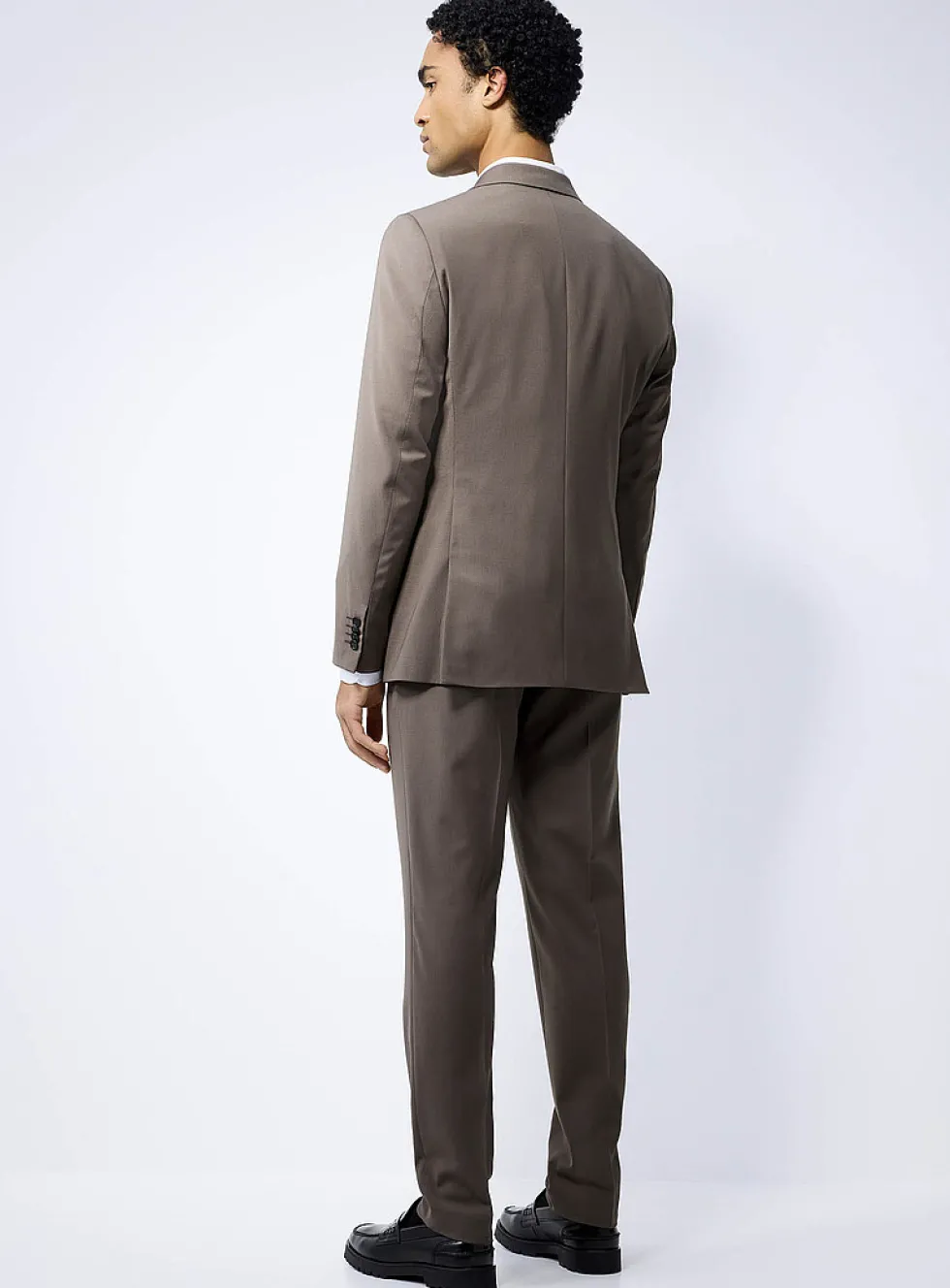 Wool-blend taupe suit