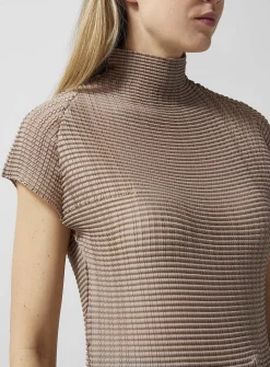 Wooly Pleats mock-neck top