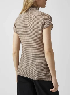 Wooly Pleats mock-neck top