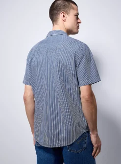 Worker-stripe Western shirt
