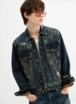 Worn indigo jean jacket