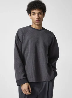Worn waffled jersey T-shirt