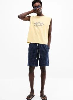 Woven check short