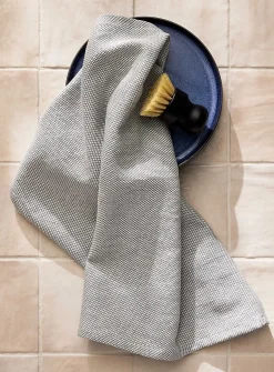 Woven checkers tea towel
