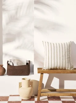 Woven stripes outdoor cushion