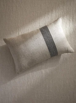 Woven stripes pure linen cushion