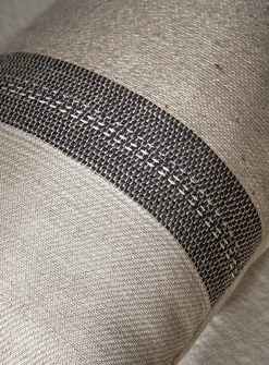 Woven stripes pure linen cushion