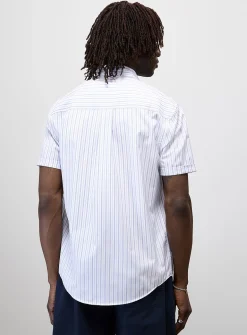 Woven-stripe poplin shirt