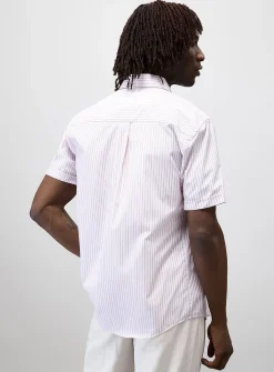Woven-stripe poplin shirt