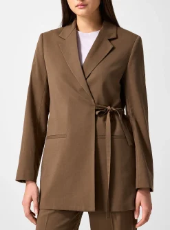 Wrap-front wool blazer