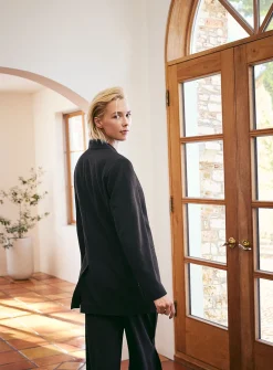 Wrap-front wool blazer