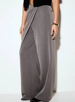 Wrap-style wide-leg pant