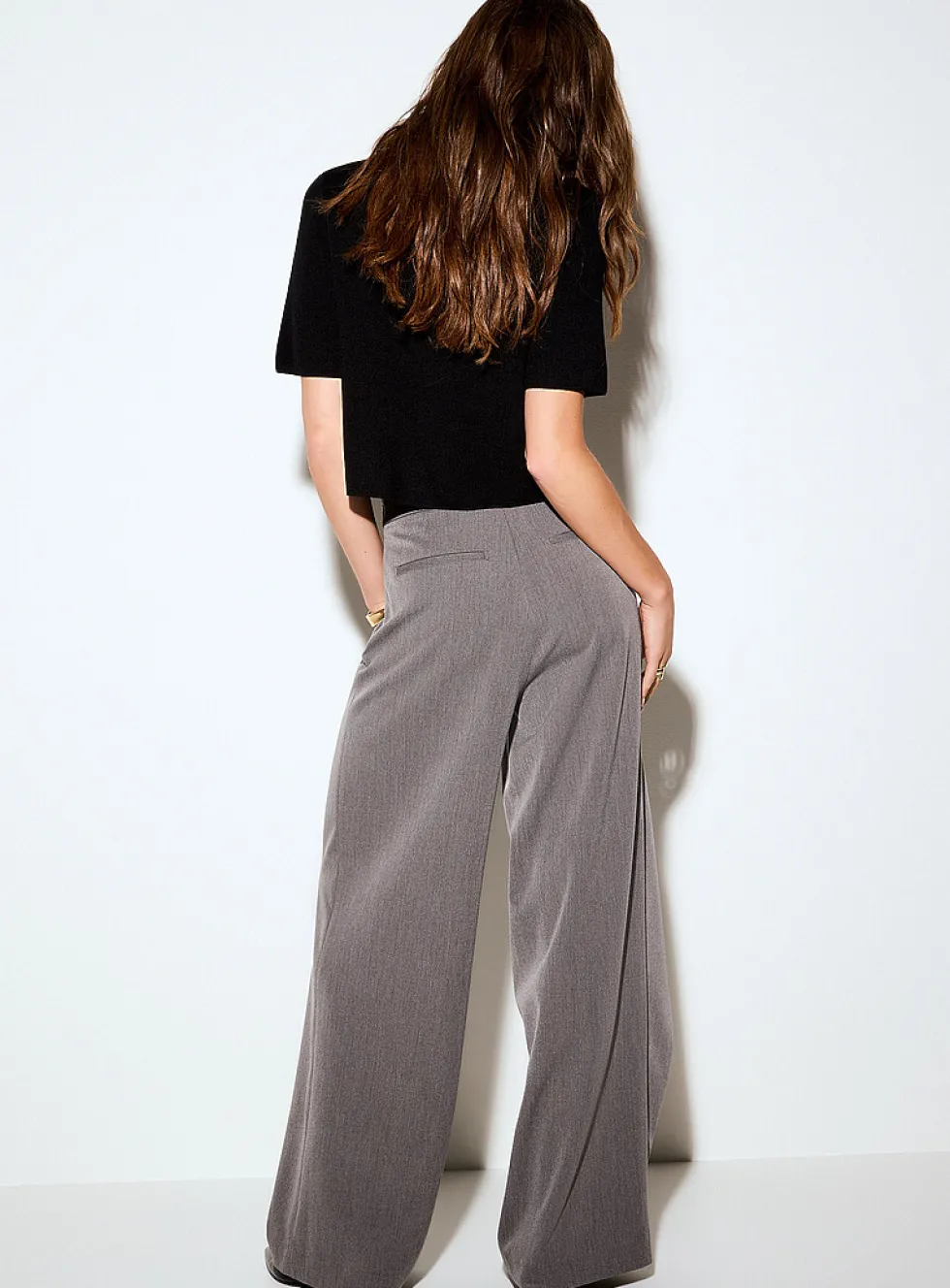 Wrap-style wide-leg pant