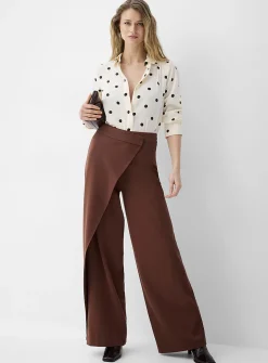 Wrap-style wide-leg pant