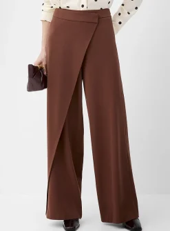 Wrap-style wide-leg pant