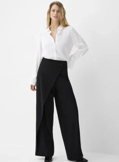 Wrap-style wide-leg pant