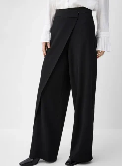 Wrap-style wide-leg pant