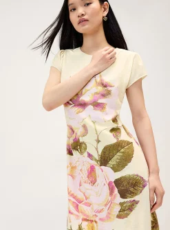 XL flowers laced back maxi dress