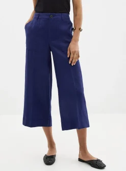 XL pockets pure linen cropped pant