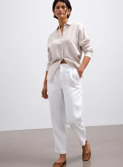 XL pockets pure linen pant