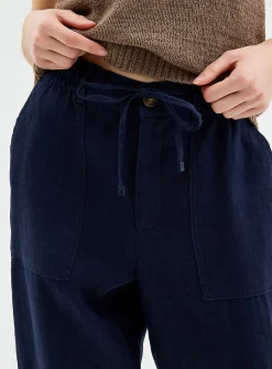XL pockets pure linen pant